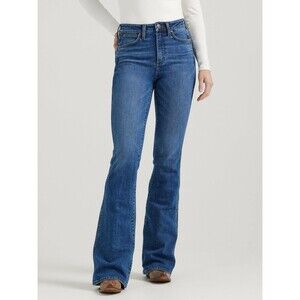 Wrangler Retro Women Bailey Denim Jeans 27 High Rise Flare Blue Western Boho New